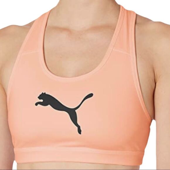 PUMA Mid Impact 4Keeps Women's Sports Bra in Peach - Picture 1 of 8